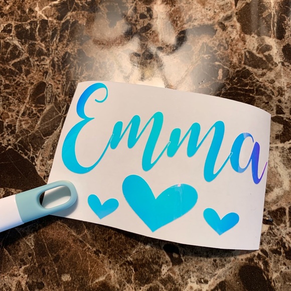 Hologram Name w/ Hearts decal yeti / MacBook pad! - Picture 6 of 8